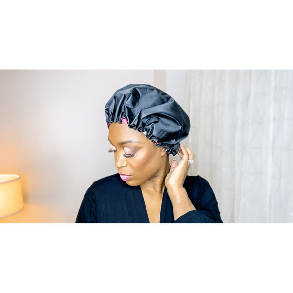 Satin Lined Shower/Processing Cap (reversible)